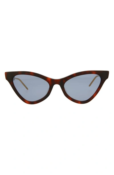 Gucci 55mm Cat Eye Sunglasses In Havana Blue