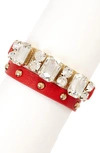 Olivia Welles Jane Stone Bracelet In Gold / Red