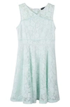 Zunie Kids' Lace Fit & Flare Dress In Iced Mint