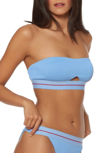 Dolce Vita Bondi Beach Peek-a-boo Bandeau Bikini Top In Chambray