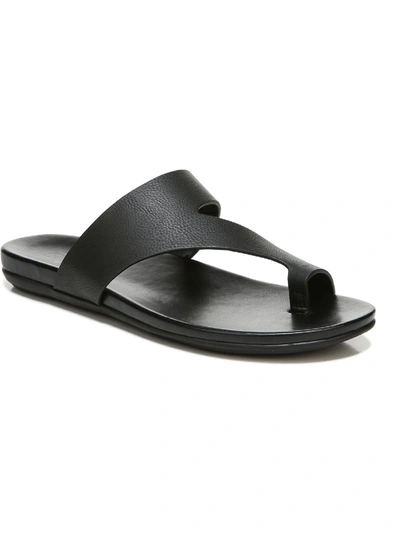 Naturalizer Genn-bolt Womens Faux Leather Slip On Slide Sandals In Black