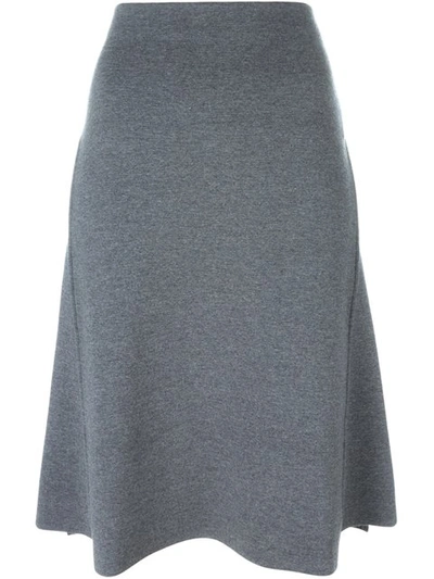 Stella Mccartney Double-face Midi Skirt - Grey In Granite