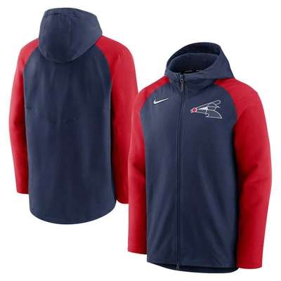 Nike Men's  Navy, Red Chicago White Sox Authentic Collection Performance Raglan Full-zip Hoodie In Navy,red