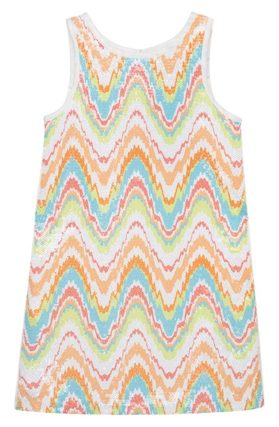 Peek Aren't You Curious Kids' Flame Sequin Dress In White Multi