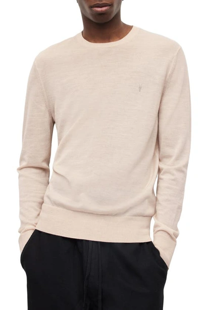 Allsaints Mode Slim Fit Wool Sweater In Tinted Ecru