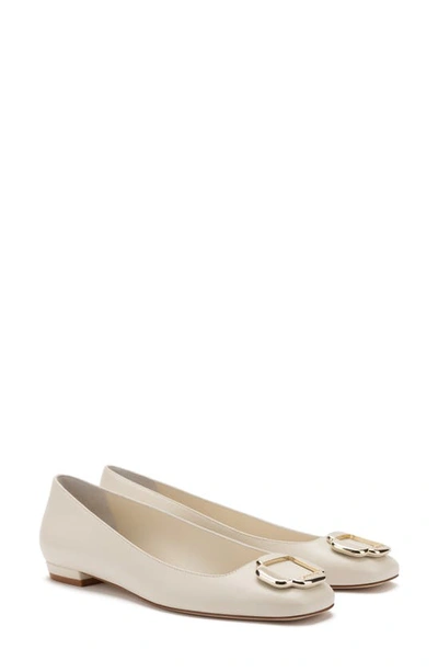 Larroude Maria Flat In Ivory