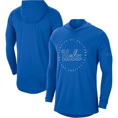 Nike Blue Ucla Bruins Campus Tri-blend Performance Long Sleeve Hooded T-shirt