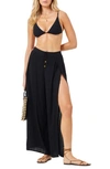 L*space Cali Wide Leg Slit Cover-up Pants In Black