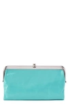 Hobo Lauren Leather Double Frame Clutch In Light Aqua