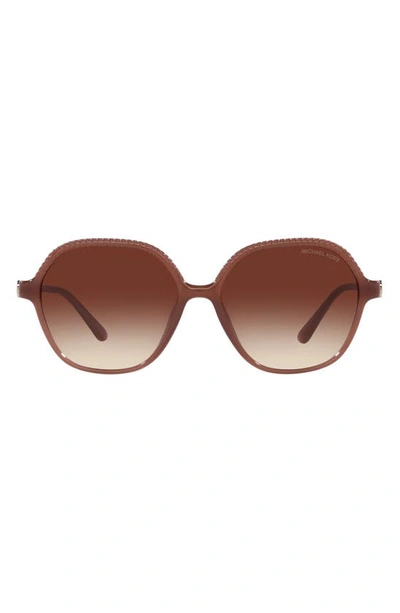 Michael Kors Bali 58mm Gradient Oval Sunglasses In Brown