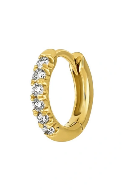 Bony Levy Audrey Diamond Huggie Hoop Earrings In Yellow Gold/ Diamond