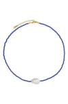 Petit Moments Newton Beaded Necklace In Blue