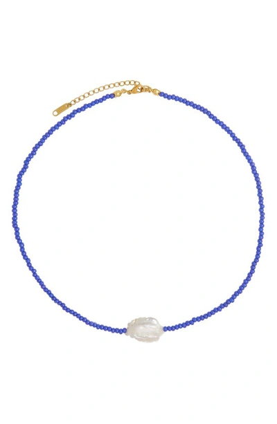 Petit Moments Newton Beaded Necklace In Blue