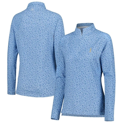 Peter Millar Blue The Players Printed Raglan Perth Quarter-zip Top