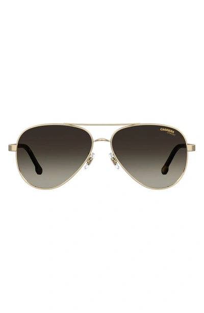 Carrera Eyewear 58mm Aviator Sunglasses In Gold Havana/ Brown Gradient