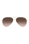Carrera Eyewear 58mm Aviator Sunglasses In White Copper Gold/ Brown