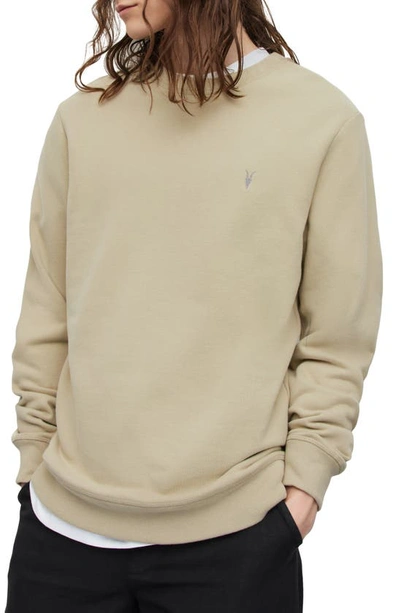 Allsaints Raven Slim Fit Crewneck Sweatshirt In Clay Green