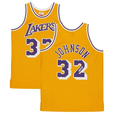 Fanatics Authentic Magic Johnson Los Angeles Lakers Autographed Gold Mitchell & Ness Hardwood Classics Swingman Jersey