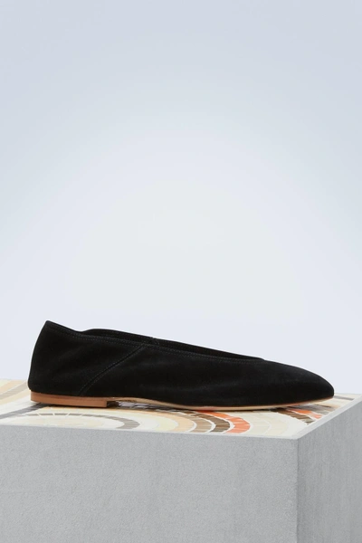 Soloviere Zoé Suede Flats In Black