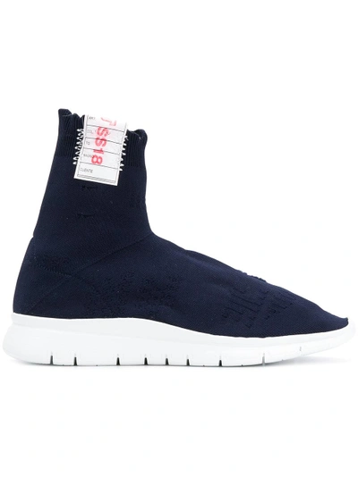 Joshua Sanders Destroyed Ankle Sock Sneakers In Blue