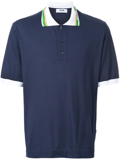 Msgm Short Sleeve Polo Shirt - Blue