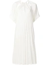 Maison Margiela Pleated Cut-out Satin Dress In White