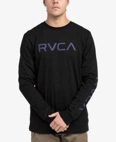 Rvca Men's Big Logo Long-sleeve T-shirt In Black