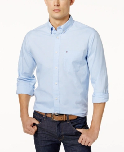 Tommy Hilfiger Men's Custom Fit New England Solid Oxford Shirt, Created For Macy's In Blue