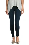 Spanx Cropped Indigo Knit Tummy Control Leggings In Twilight Rinse