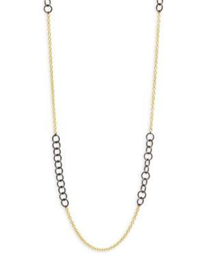 Freida Rothman Long Mixed Link Chain Necklace In Gold