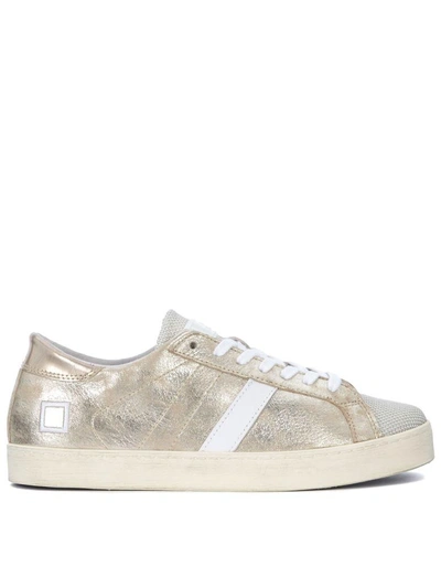 Date D.a.t.e. Hill Low Stardust Platinum Laminated Leather Sneaker In Platino