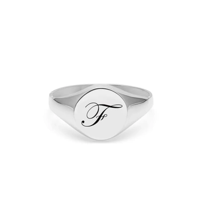 Myia Bonner Initial F Silver Edwardian Signet Ring