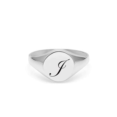 Myia Bonner Initial J Silver Edwardian Signet Ring