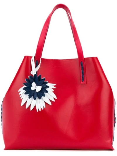 P.a.r.o.s.h . Floral Detail Tote - Red