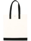 Cabas Medium Tote In White/black