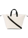 Cabas Bowler Two-tone Tote Bag In White