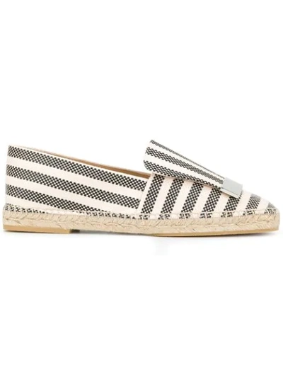 Sergio Rossi Sr1 Striped Woven Espadrilles In Black