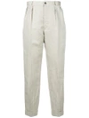 Maison Margiela High Rise Cropped Trousers In Nude & Neutrals