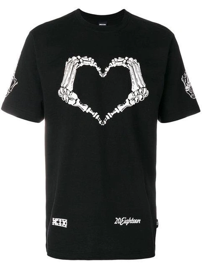 Ktz Heart Skeleton T-shirt In Black