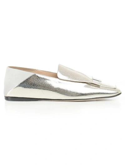 Sergio Rossi Flat Shoes In Silver