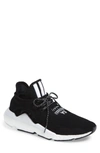 Y-3 Saikou Technical Fabric And Black And White Suede Sneaker In Nero