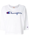 Champion Logo Patch Sweatshirt In White