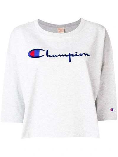 Champion Logo Patch Sweatshirt - Grey
