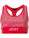 Juicy Couture Swarovski Embellished Velour Crop Top In Red