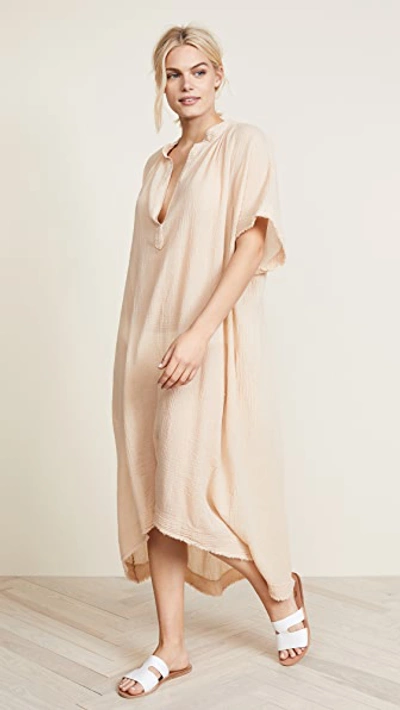 9seed Tunisia Short Sleeve Caftan In Nude