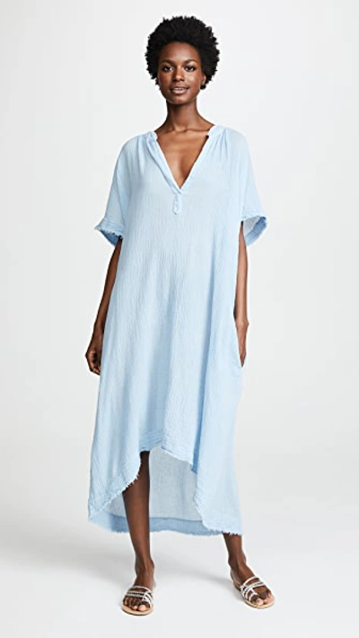 9seed Tunisia Short Sleeve Caftan In Chambray