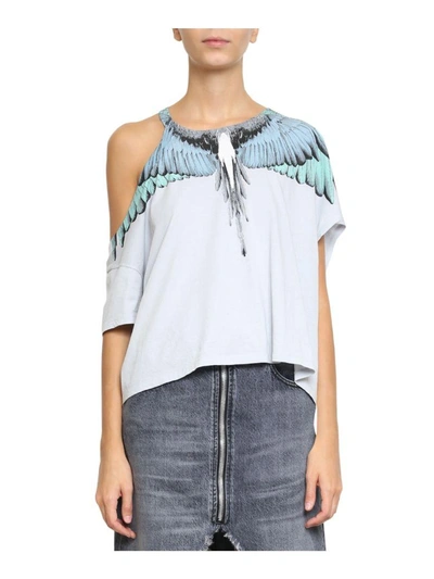 Marcelo Burlon County Of Milan Wings Cotton T-shirt In Grigio