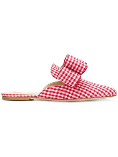 Polly Plume Joe Le Taxi Betty Bow Mules In Red