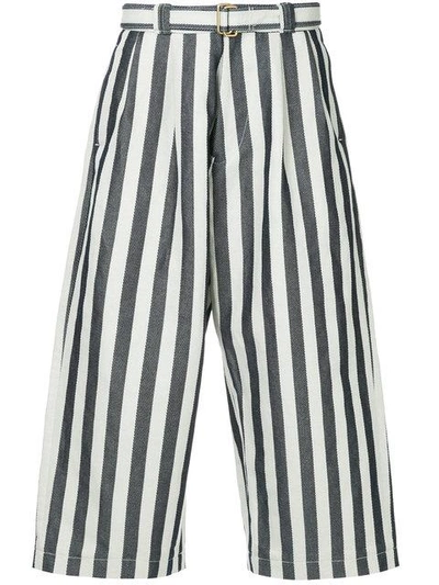 A(lefrude)e Striped Cropped Trousers  In White
