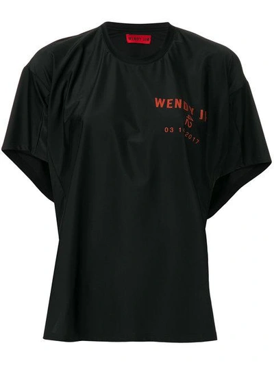 Wendy Jim Loose Fit Logo T In Black